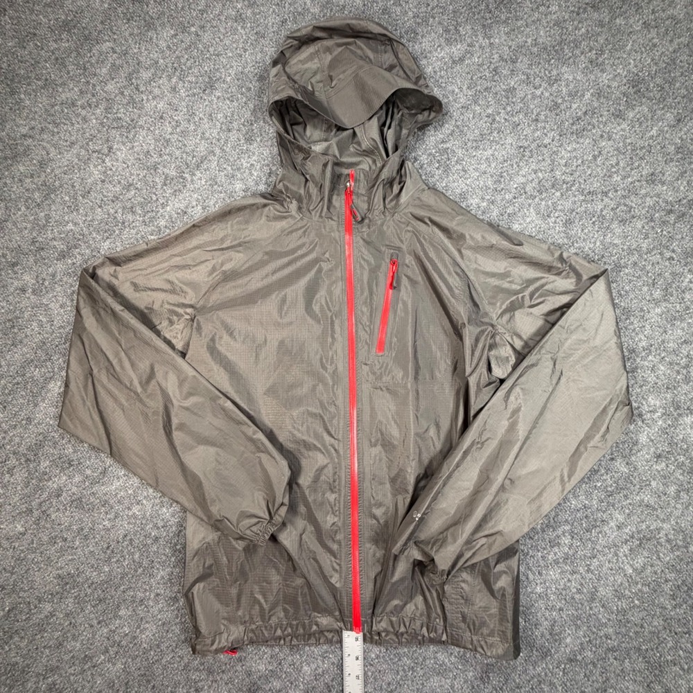 Outdoor Research Helium II Rain Jacket Mens Small Gray Red Pertex Shield 0963
